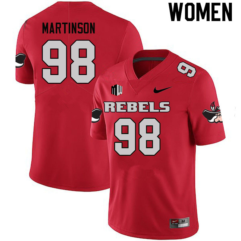 Women #98 Tatuo Martinson UNLV Rebels College Football Jerseys Sale-Scarlet - Click Image to Close